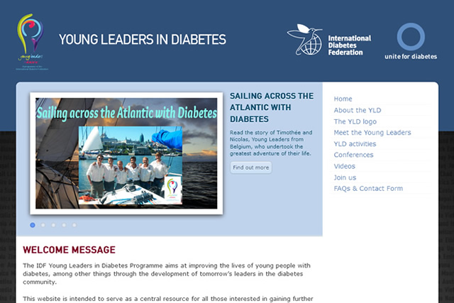Screenshot Young Leaders in Diabetes